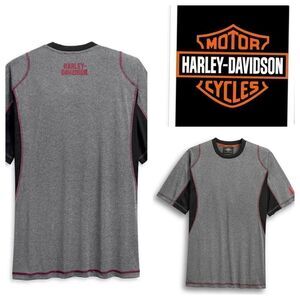 Black and Gray Harley Davidson Performance Short‎ Sleeve shirt - XL